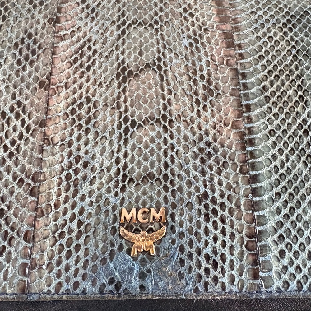 MCM Snakeskin & Leather Crossbody Bag, can be worn as clutch or shoulder bag - Picture 12 of 15